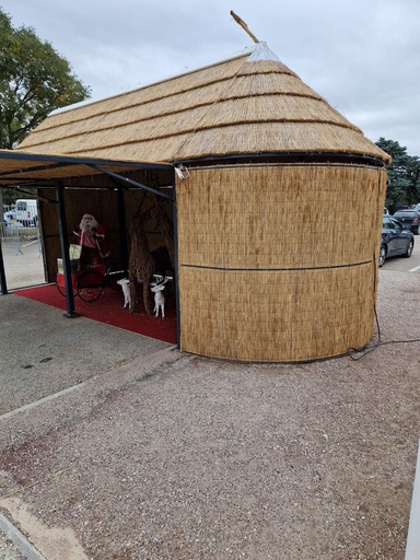 CABANE DE GARDIAN 3.00 x 6.50 avec paroi relevable et porte a l'avant